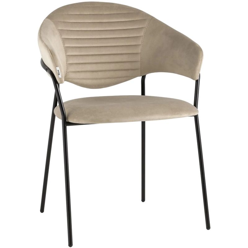 Стул Alexis Chair Бежевый Велюр Бежевый Черный Стул Alexis Chair Бежевый Велюр Бежевый Черный в Челябинске | Loft Concept
