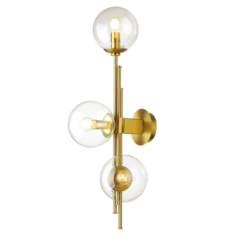 Бра TRILOGY WALL SCONCE Clear glass 70 Латунь Прозрачное Стекло Бра TRILOGY WALL SCONCE Clear glass 70 Латунь Прозрачное Стекло в Челябинске | Loft Concept