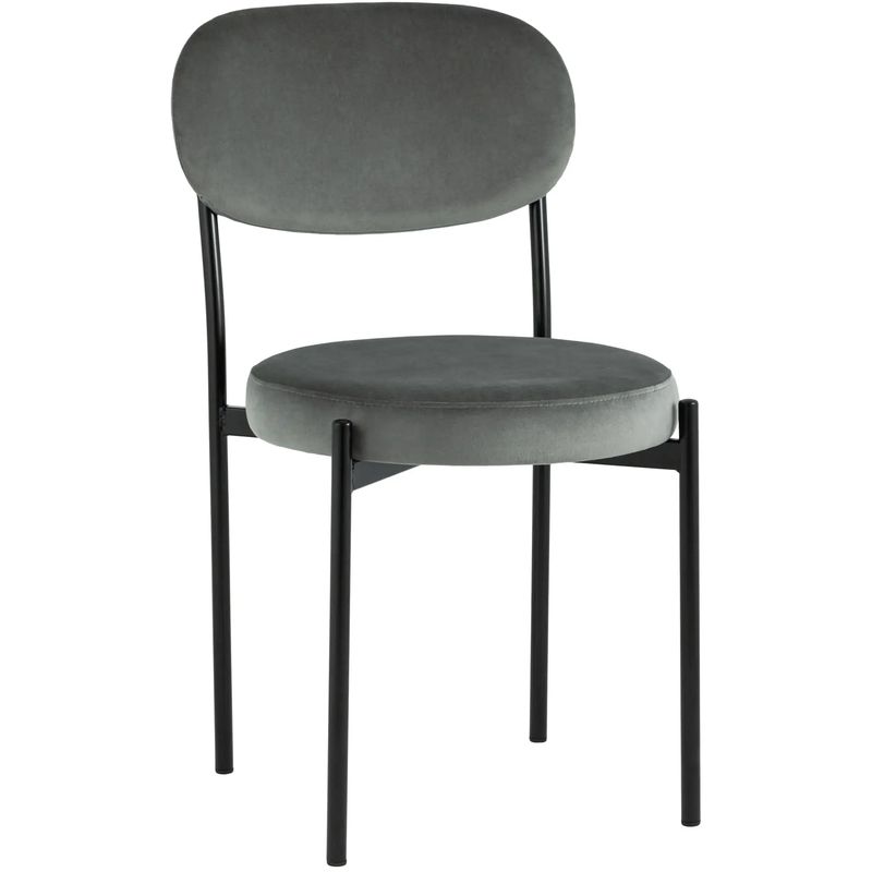 Стул Alfie Chair Темно-Серый Велюр Серый Черный Стул Alfie Chair Темно-Серый Велюр Серый Черный в Челябинске | Loft Concept