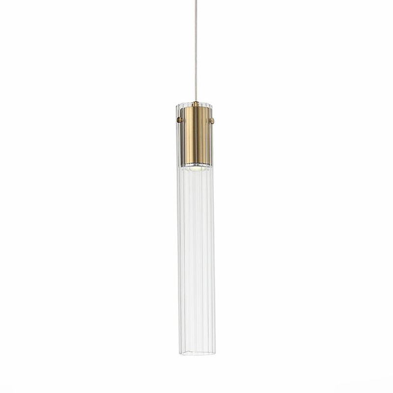 Подвесной светильник Jenae Glass Tube 45 Прозрачный Латунь Подвесной светильник Jenae Glass Tube 45 Прозрачный Латунь в Челябинске | Loft Concept