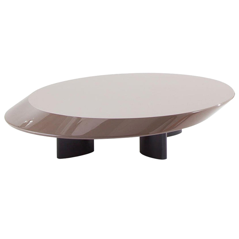 Кофейный стол Ellipse Grey Glossy Coffee Table Серый Черный Кофейный стол Ellipse Grey Glossy Coffee Table Серый Черный в Челябинске | Loft Concept