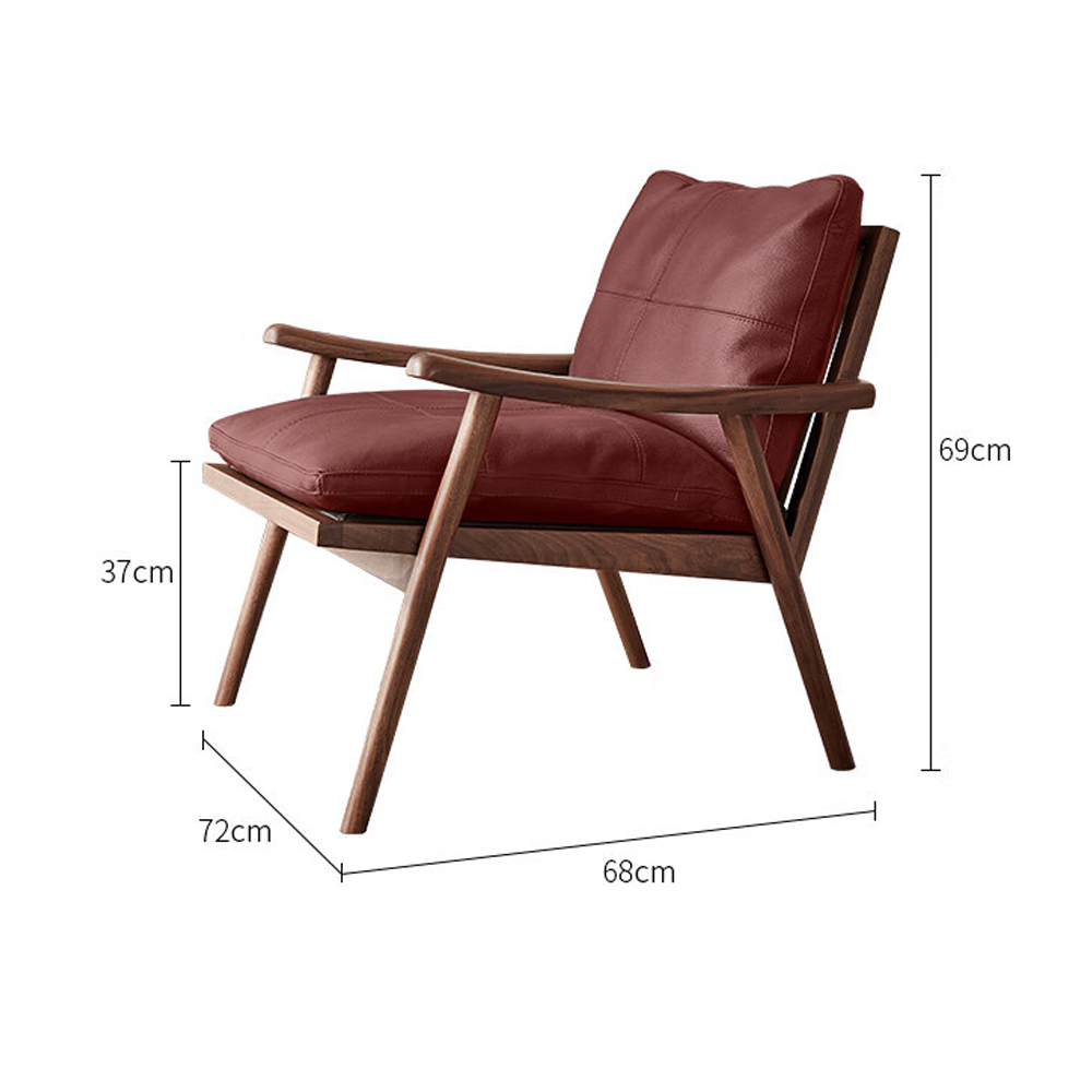 Кресло c каркасом из массива дерева и мягкой кожаной обивкой Walnut Armchair Кресло c каркасом из массива дерева и мягкой кожаной обивкой Walnut Armchair в Челябинске