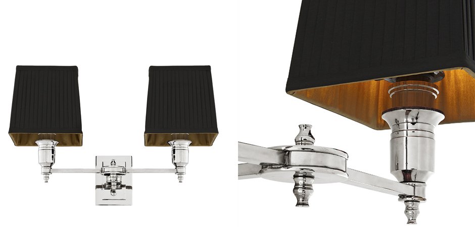 Бра Wall Lamp Lexington Double Nickel+Black Бра Wall Lamp Lexington Double Nickel+Black - Loft-Concept в Челябинске