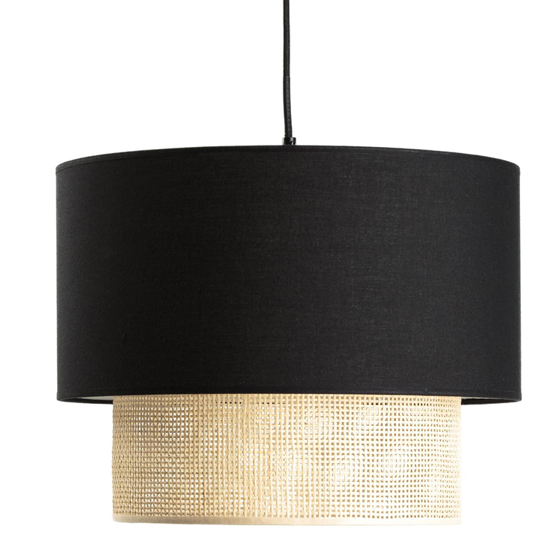 Подвесной светильник Ottar Wicker Black lampshade Бежевый Черный Подвесной светильник Ottar Wicker Black lampshade Бежевый Черный в Челябинске | Loft Concept