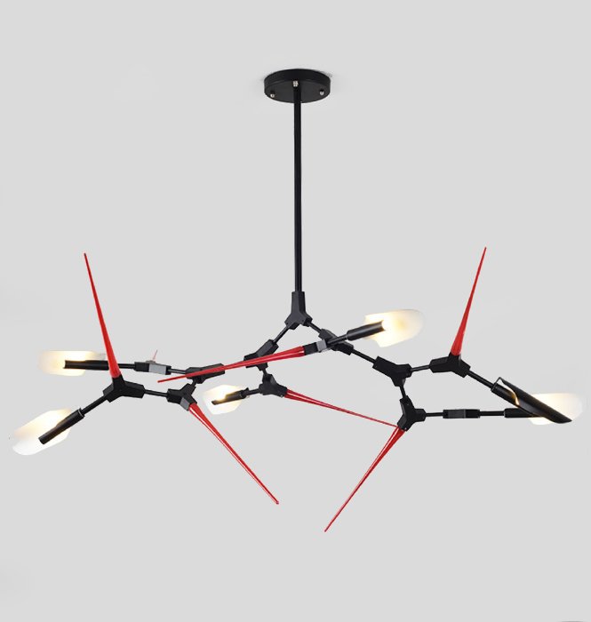 Люстра Red Spikes Chandelier 6 Черный Красный Люстра Red Spikes Chandelier 6 Черный Красный в Челябинске | Loft Concept