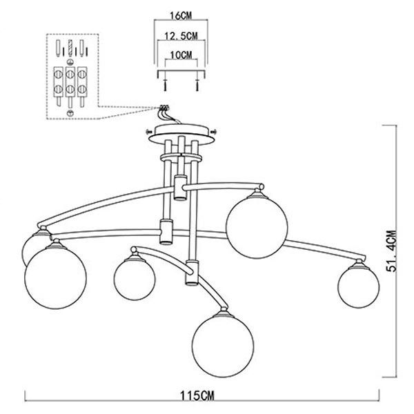 Люстра Glendon Chandelier 6 Balls Люстра Glendon Chandelier 6 Balls в Челябинске
