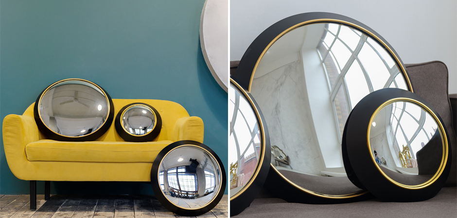 Зеркало Black Circle Fish-eye Mirror Зеркало Black Circle Fish-eye Mirror - Loft-Concept в Челябинске