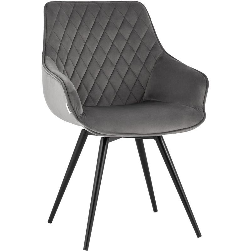 Вращающийся Стул Seoul Chair Серый Велюр Серый Черный Вращающийся Стул Seoul Chair Серый Велюр Серый Черный в Челябинске | Loft Concept