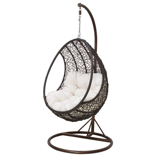 Кресло Swing chair outdoor Coffee Egg Коричневый Черный матовый Кресло Swing chair outdoor Coffee Egg Коричневый Черный матовый в Челябинске | Loft Concept
