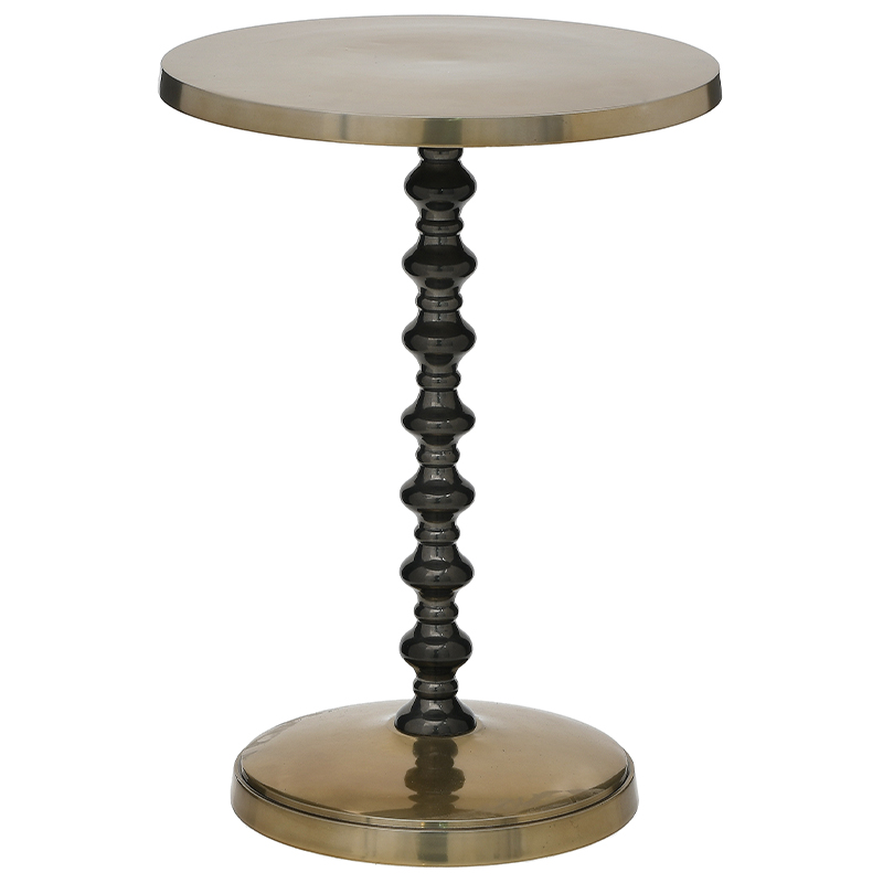 Круглый приставное стол Carther Round Side Table Золотой Черный Круглый приставное стол Carther Round Side Table Золотой Черный в Челябинске | Loft Concept