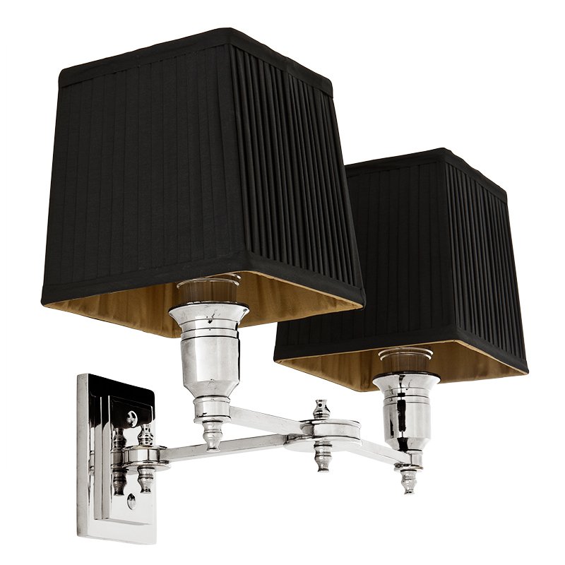 Бра Wall Lamp Lexington Double Nickel+Black Никель Черный Бра Wall Lamp Lexington Double Nickel+Black Никель Черный в Челябинске | Loft Concept