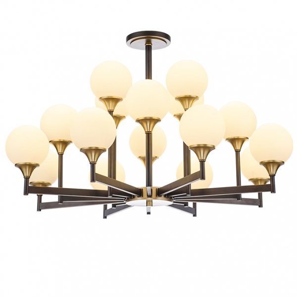 Люстра Ball Valley Chandelier 16 Белый Латунь Люстра Ball Valley Chandelier 16 Белый Латунь в Челябинске | Loft Concept