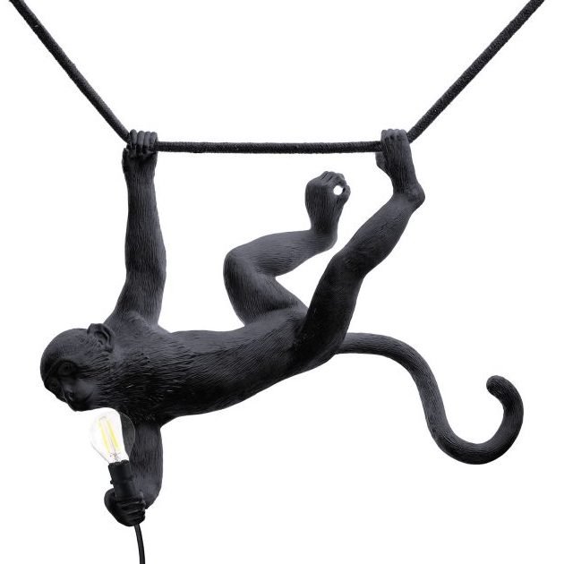 Подвесной светильник Seletti The Monkey Lamp Swing Black Черный Подвесной светильник Seletti The Monkey Lamp Swing Black Черный в Челябинске | Loft Concept
