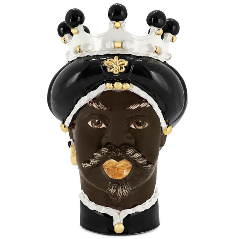 Ваза Vase Moro Man Medium New Black Черный Коричневый Золотой Ваза Vase Moro Man Medium New Black Черный Коричневый Золотой в Челябинске | Loft Concept
