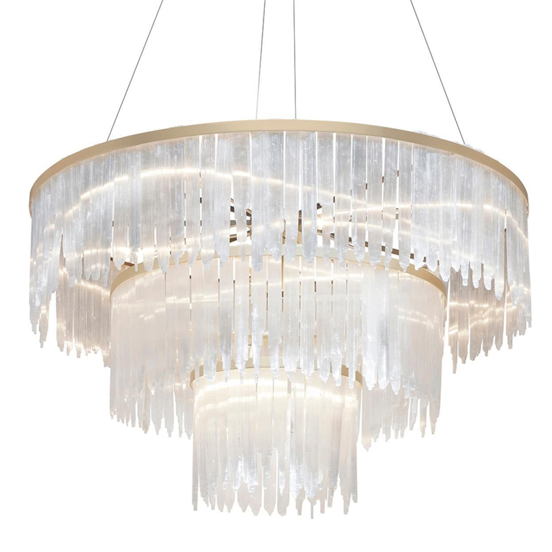 Люстра LAMP SELEN ROUND brass 120 Прозрачный белый Матовая латунь Люстра LAMP SELEN ROUND brass 120 Прозрачный белый Матовая латунь в Челябинске | Loft Concept
