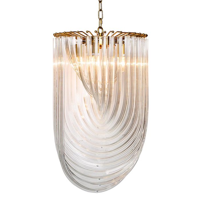 Люстра Retro Frozen Glass Chandelier 44 Champagne Золотой Прозрачное Стекло Люстра Retro Frozen Glass Chandelier 44 Champagne Золотой Прозрачное Стекло в Челябинске | Loft Concept