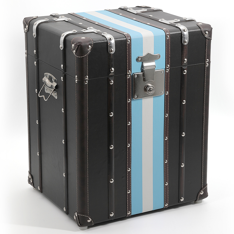 Сундук Wooden Chest Blue Stripe Черный Коричневый Синий Белый Сундук Wooden Chest Blue Stripe Черный Коричневый Синий Белый в Челябинске | Loft Concept