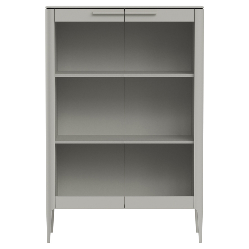 Витрина серо-бежевая с 2-мя стеклянными дверцами и 3-мя полками Type  Бежево-серый в Челябинске | Loft Concept 