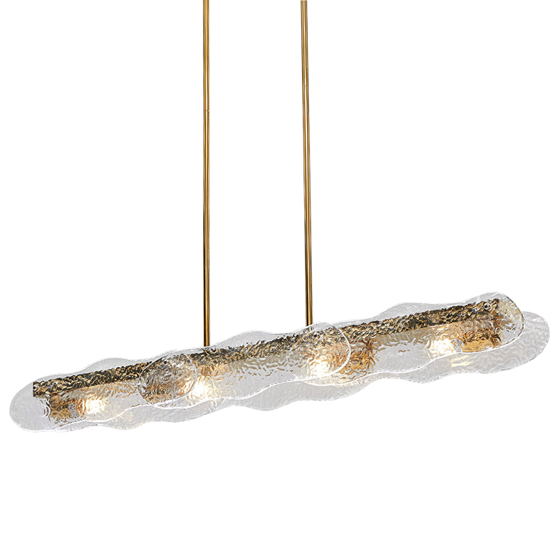 Люстра Linear Glass Clouds Chandelier Золотой Прозрачное Стекло в Челябинске | Loft Concept 