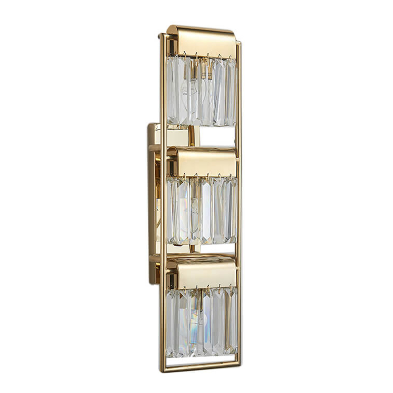 Бра Crystal Pendants gold 3 Глянцевое золото Прозрачное Стекло Бра Crystal Pendants gold 3 Глянцевое золото Прозрачное Стекло в Челябинске | Loft Concept