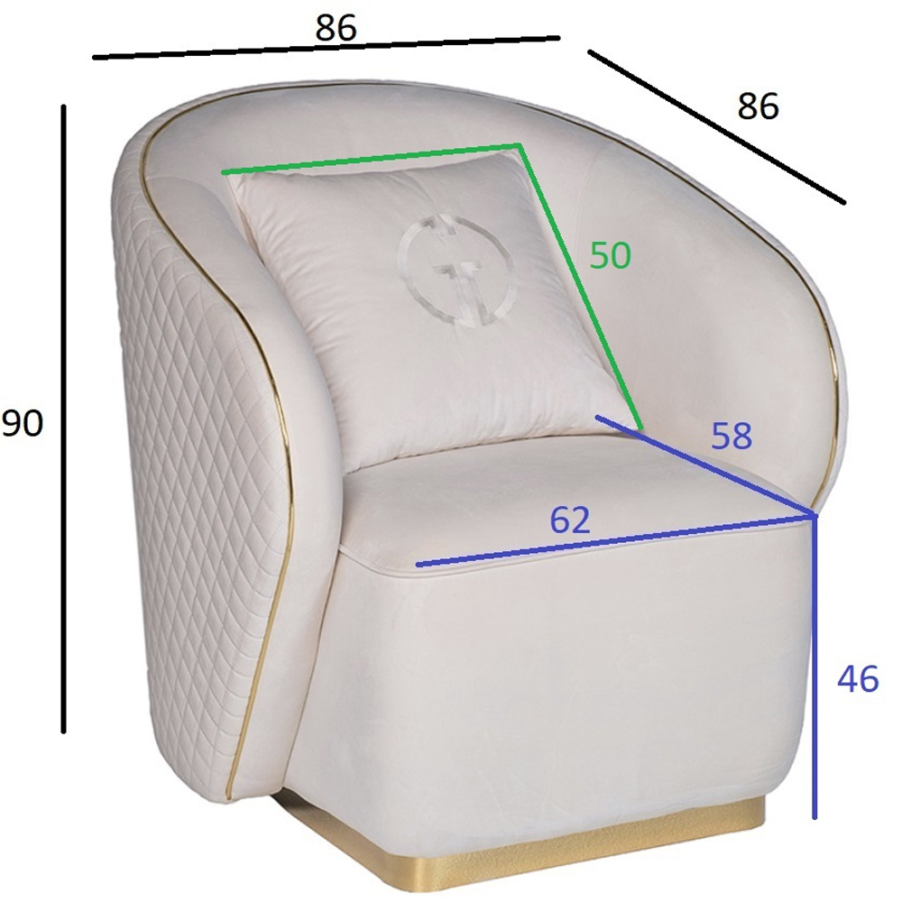 Кресло велюровое оттенка слоновой кости с простроченной спинкой Perfect Comfort Кресло велюровое оттенка слоновой кости с простроченной спинкой Perfect Comfort в Челябинске