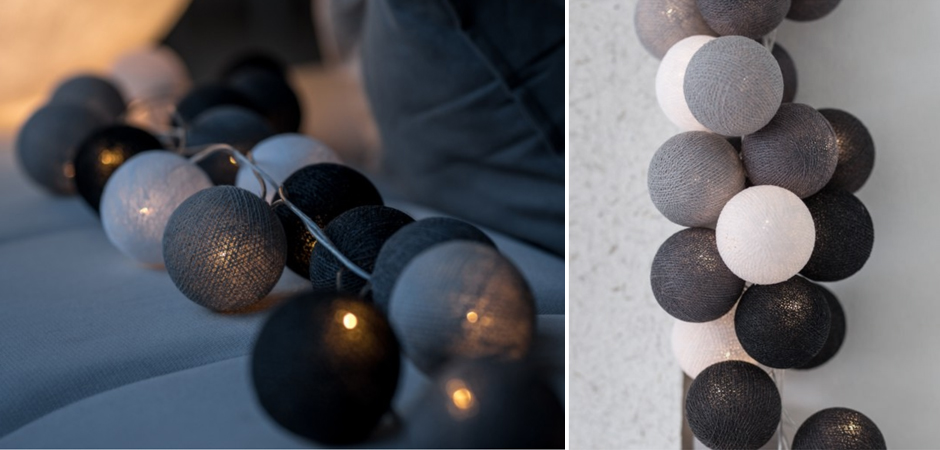 Гирлянда хлопковые фонарики Сotton Ball Antra - Loft-Concept в Челябинске