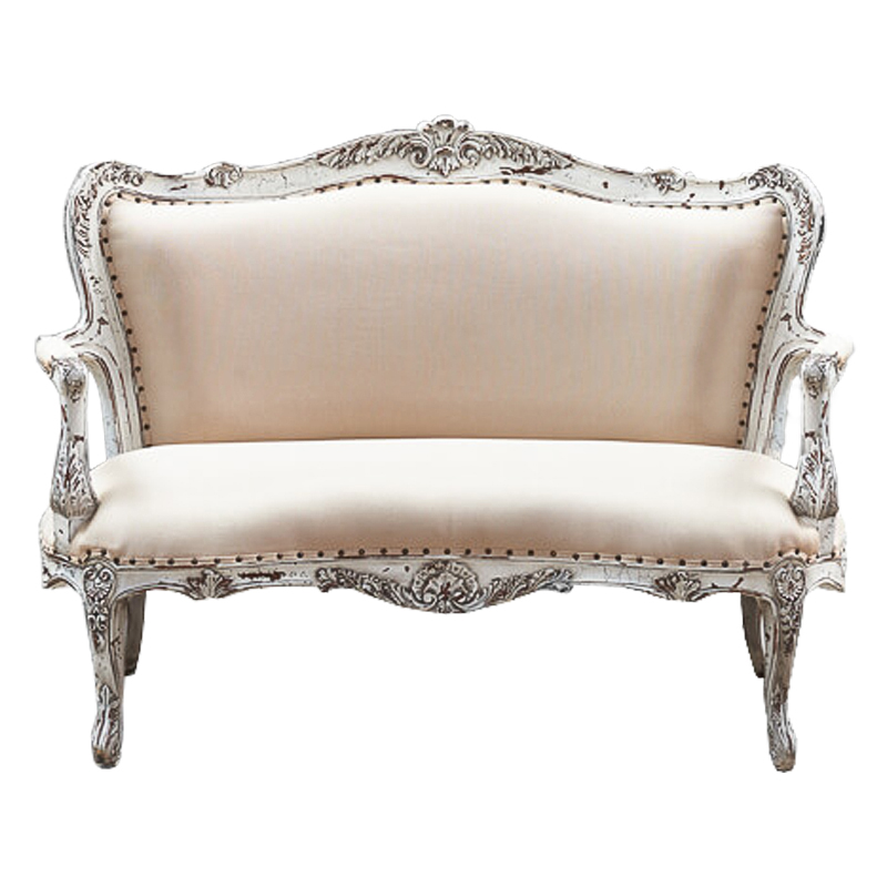 Диван Maria Antoinette Neoclassical Sofa Бежевый Белый винтажная патина Диван Maria Antoinette Neoclassical Sofa Бежевый Белый винтажная патина в Челябинске | Loft Concept