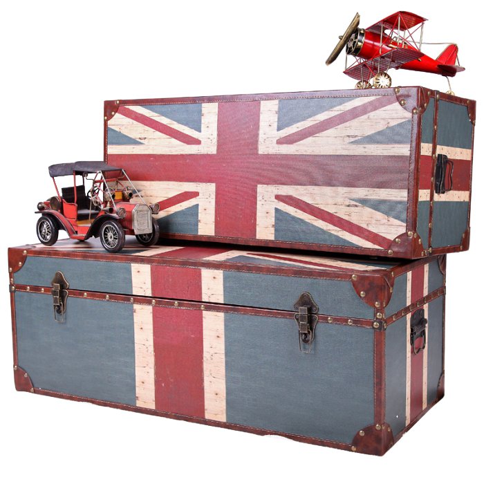 Сундук Union Jack Wooden Серый шифер Красный Сундук Union Jack Wooden Серый шифер Красный в Челябинске | Loft Concept