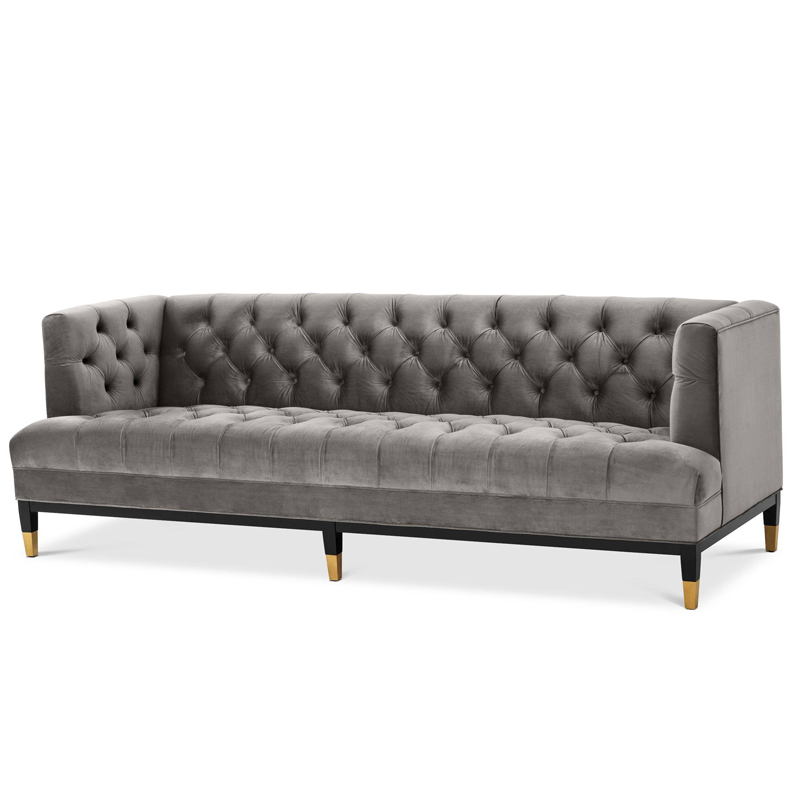 Диван Eichholtz Sofa Castelle grey Серый Черный Латунь в Челябинске | Loft Concept 