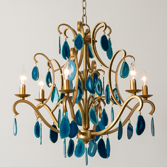 Люстра Agate Spila Classic Chandelier 65 Синий Латунь Люстра Agate Spila Classic Chandelier 65 Синий Латунь в Челябинске | Loft Concept