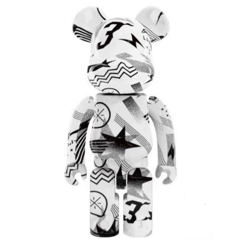 Статуэтка Bearbrick Li-Ning Fashion White Белый Черный Статуэтка Bearbrick Li-Ning Fashion White Белый Черный в Челябинске | Loft Concept