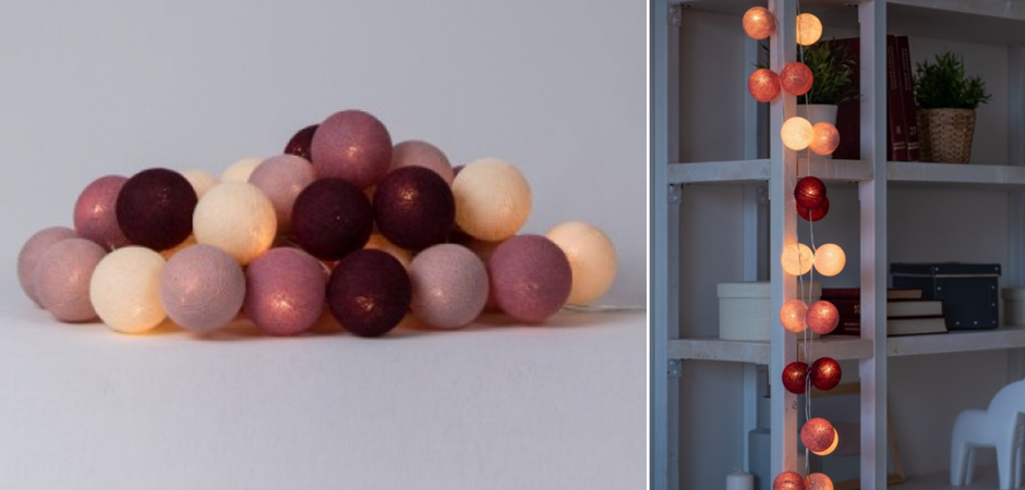 Гирлянда хлопковые фонарики Сotton Ball Rosegarden - Loft-Concept в Челябинске