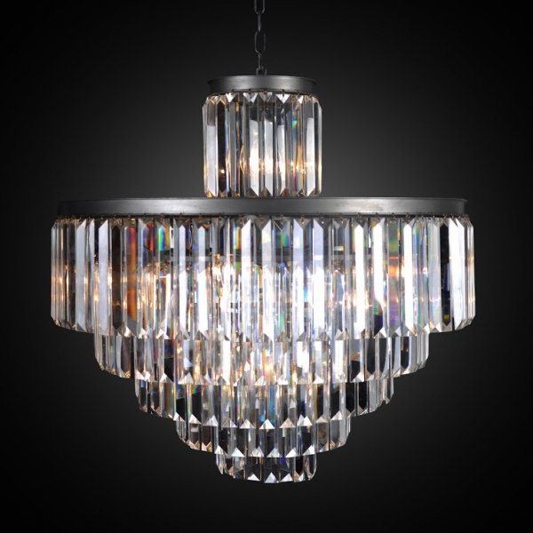 Люстра RH 1920s Odeon Clear Glass Fringe Chandelier - 6 rings Черный Люстра RH 1920s Odeon Clear Glass Fringe Chandelier - 6 rings Черный в Челябинске | Loft Concept