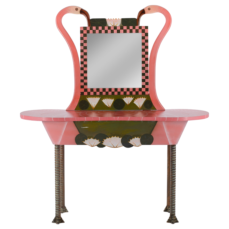Трельяж Flamingos and Lotus Dressing Table Розовый Латунь Трельяж Flamingos and Lotus Dressing Table Розовый Латунь в Челябинске | Loft Concept