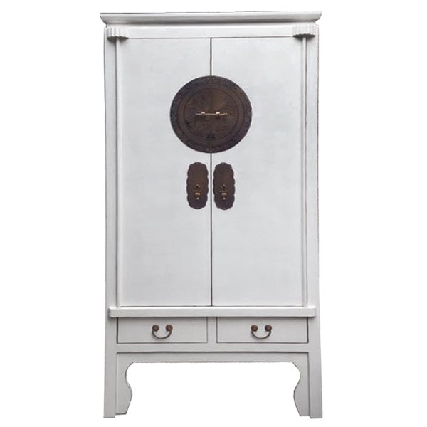 Китайский шкаф Chinese Wedding Cabinet white Белый Темная бронза Китайский шкаф Chinese Wedding Cabinet white Белый Темная бронза в Челябинске | Loft Concept