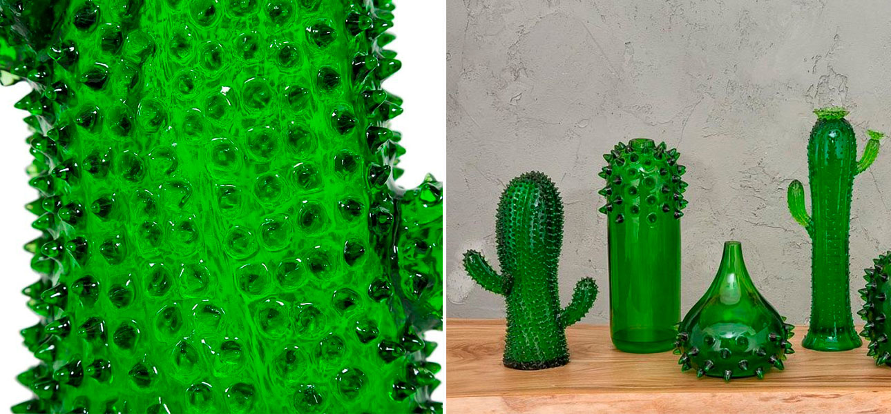 Фигурка кактус зеленый стекло Vincent - фото