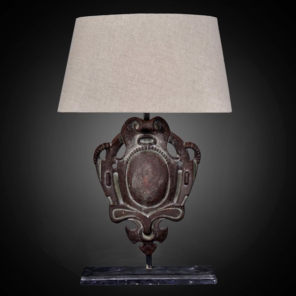 Настольная лампа RH Parisian Iron Shield Table Lamp Коричневый Настольная лампа RH Parisian Iron Shield Table Lamp Коричневый в Челябинске | Loft Concept