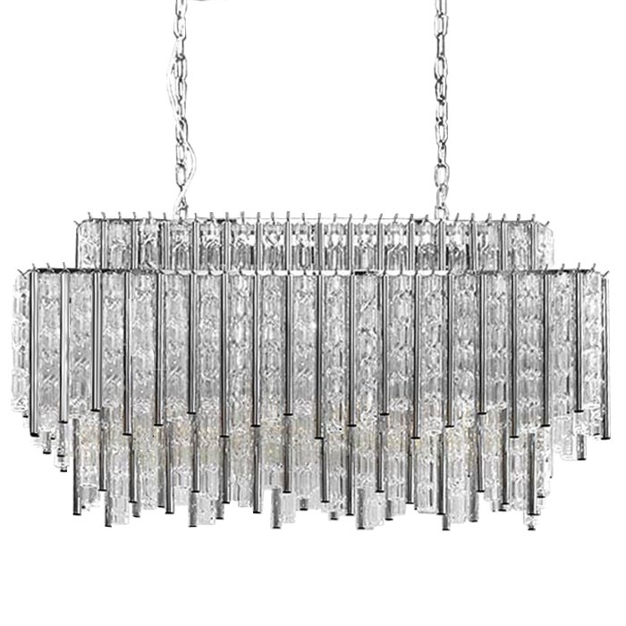 Люстра Chandelier Gigi Rectangle Хром Прозрачное Стекло Люстра Chandelier Gigi Rectangle Хром Прозрачное Стекло в Челябинске | Loft Concept
