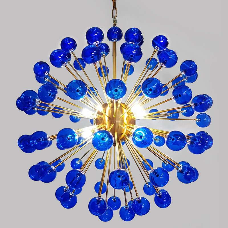 Люстра BLUE MURANO SPUTNIK DV5513 Латунь Синий Люстра BLUE MURANO SPUTNIK DV5513 Латунь Синий в Челябинске | Loft Concept