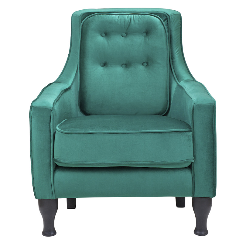 Кресло с мягкой обивкой из велюра на 4-х ножках из массива березы Scarlett Armchair green Изумрудный Черный Кресло с мягкой обивкой из велюра на 4-х ножках из массива березы Scarlett Armchair green Изумрудный Черный в Челябинске | Loft Concept