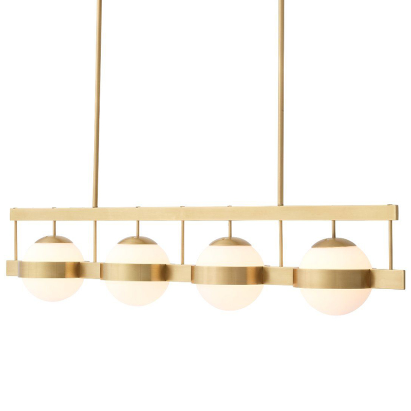 Люстра Eichholtz Chandelier Biba Brass Латунь Античная полированная Белое матовое стекло Люстра Eichholtz Chandelier Biba Brass Латунь Античная полированная Белое матовое стекло в Челябинске | Loft Concept