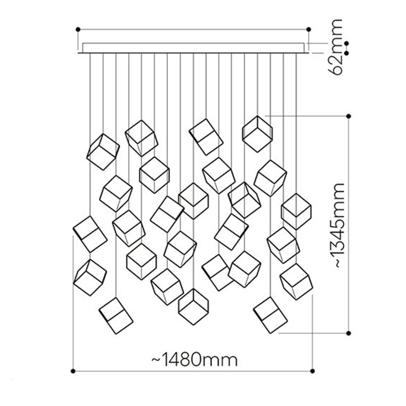 Люстра Pyrite Chrome 26 Rectangle в Челябинске