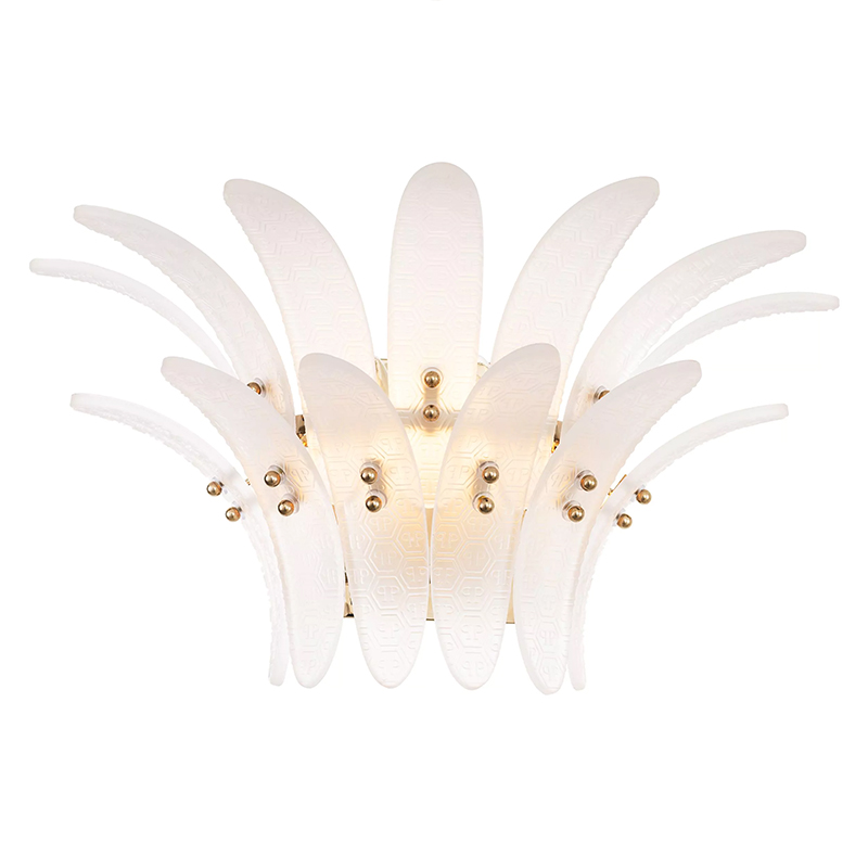 Бра Philipp Plein Wall Lamp Bel Air Белый Белое матовое стекло Никель Бра Philipp Plein Wall Lamp Bel Air Белый Белое матовое стекло Никель в Челябинске | Loft Concept