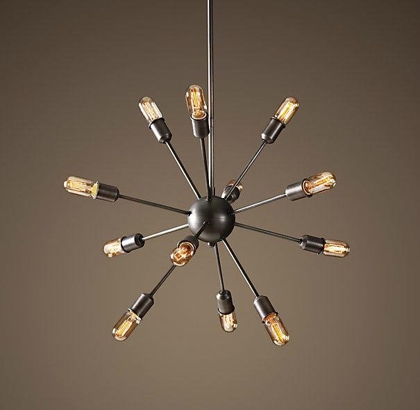 Люстра Loft Industrial Sputnik Chandelier 70 12 Черный в Челябинске | Loft Concept 