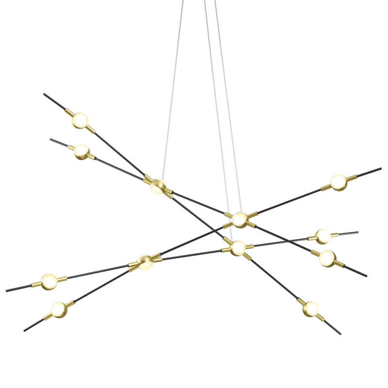 Люстра Ake Chandelier Белый Черный Глянцевое золото Люстра Ake Chandelier Белый Черный Глянцевое золото в Челябинске | Loft Concept