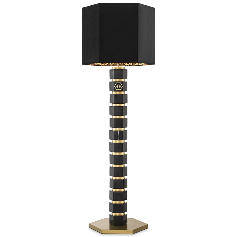 Торшер Philipp Plein Floor Lamp Hexagon Черный Золотой Коричневый в Челябинске | Loft Concept 
