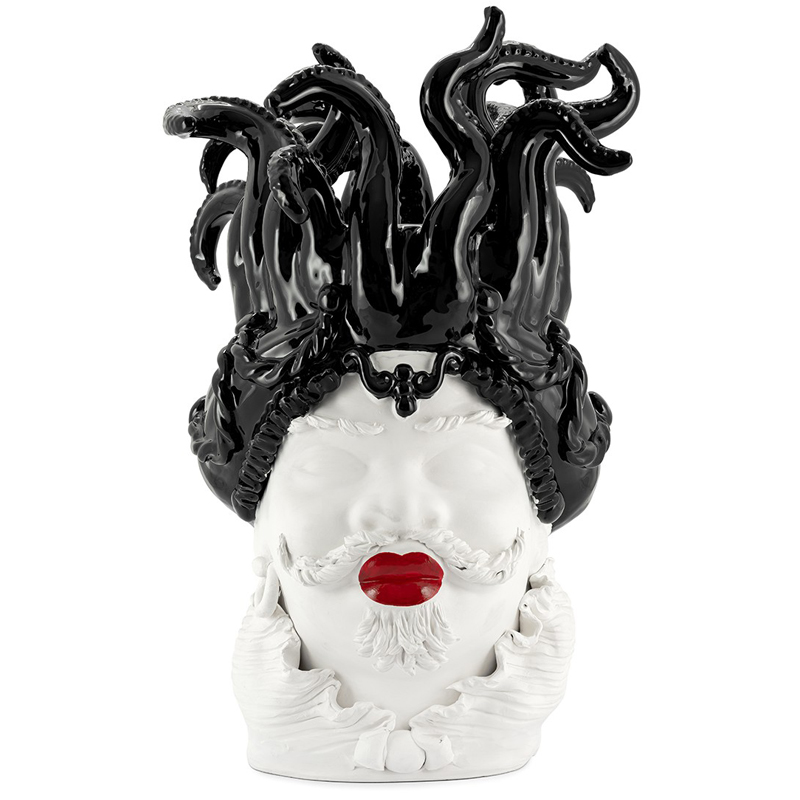 Ваза VASE MORO MAN TENTACLES Белый Черный Красный Ваза VASE MORO MAN TENTACLES Белый Черный Красный в Челябинске | Loft Concept