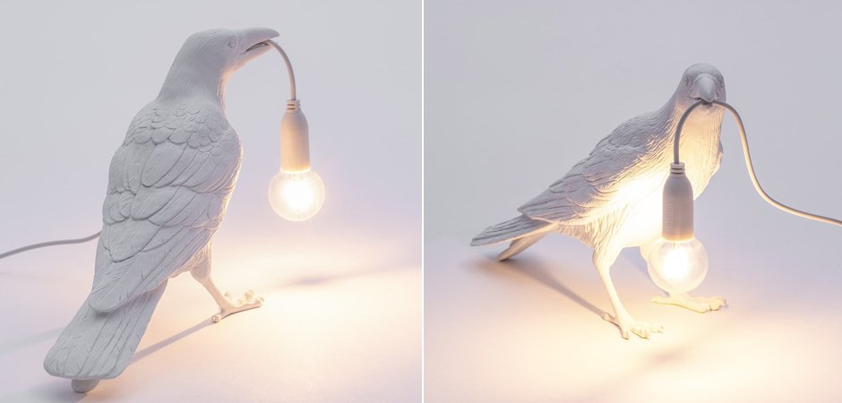 Настольная лампа Seletti Bird Lamp White Waiting Настольная лампа Seletti Bird Lamp White Waiting - Loft-Concept в Челябинске
