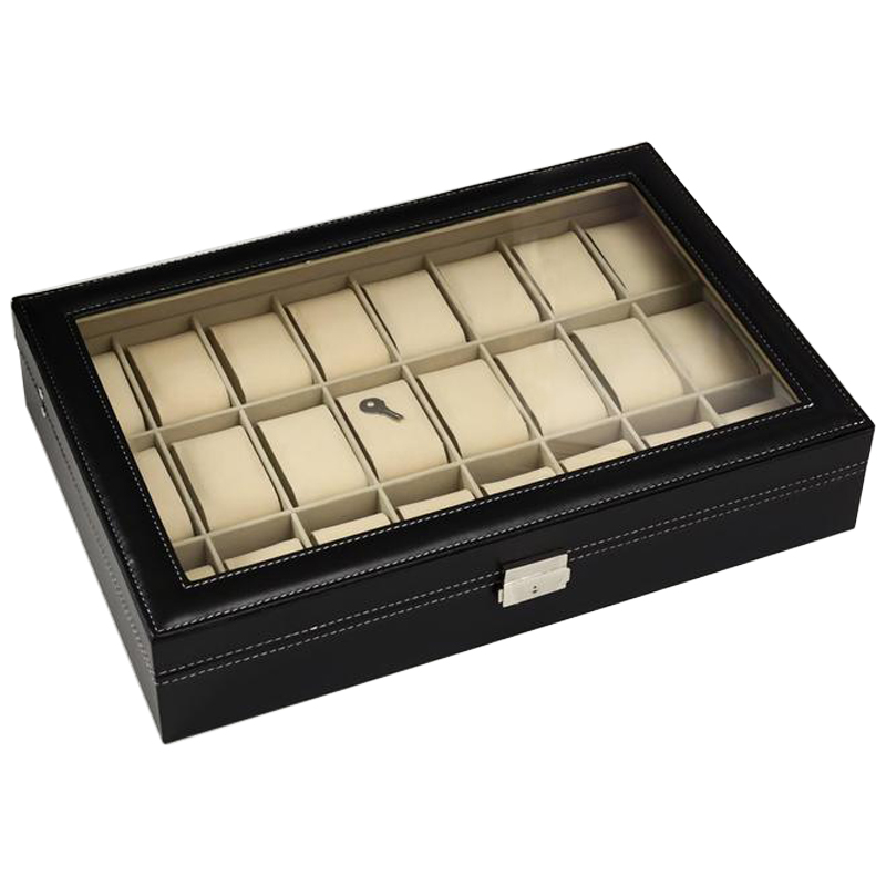 Шкатулка для часов Loyce Watch Box Черный Бежевый Шкатулка для часов Loyce Watch Box Черный Бежевый в Челябинске | Loft Concept