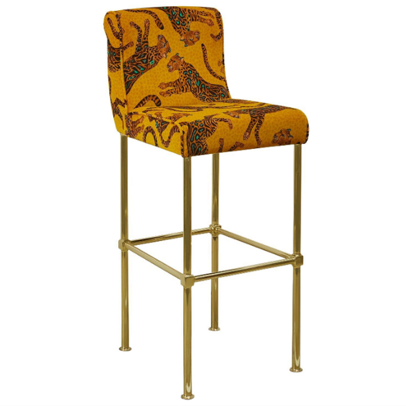 Барный Стул Сафари с орнаментом Kings Gold Bar Stool Оранжевый Оранжевый Барный Стул Сафари с орнаментом Kings Gold Bar Stool Оранжевый Оранжевый в Челябинске | Loft Concept